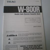 MANUALE ISTRUZIONI PIASTRA CASSETTE TEAC W-800R