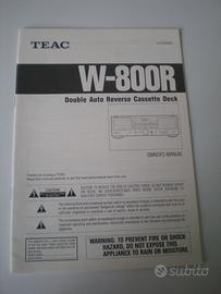 MANUALE ISTRUZIONI PIASTRA CASSETTE TEAC W-800R