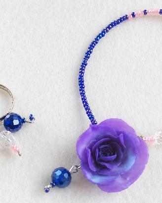 Bracciale e anello in cristalli trasparente