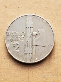 2 lire buono 1927 Vittorio Emanuele III 