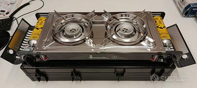 Fornello-Grill 2 fuochi Isabella a cartuccia