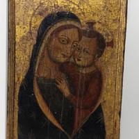 Antica grande  icona  su tavola tra XIV-XVII