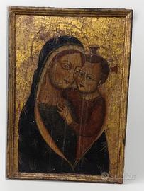 Antica grande  icona  su tavola tra XIV-XVII