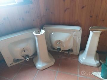 Coppia di Lavabi Vintage con Colonna - Anni 50/60 
