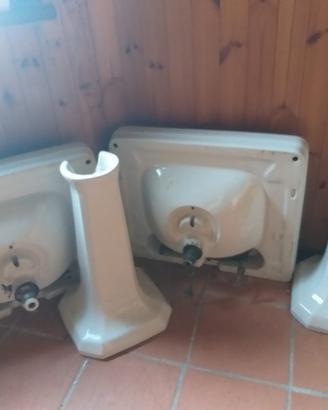 Coppia di Lavabi Vintage con Colonna - Anni 50/60 