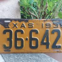 Targa originale vintage Texas 1930