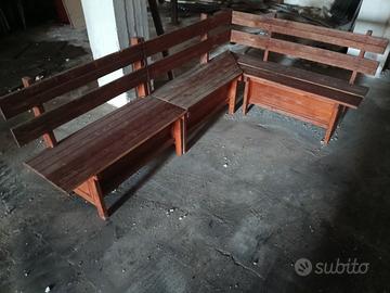 panca angolare in legno 