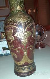 Vaso verde scuro-oro nuovo