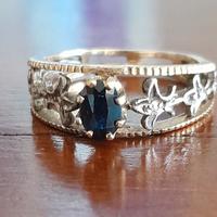 antico anello oro zaffiro e diamanti 