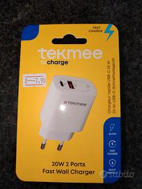 Caricatore 20w con due porte per caricare