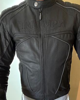 Giacca da moto Triumph in pelle traforata imbott