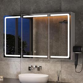 Specchio bagno led con armadietto 
