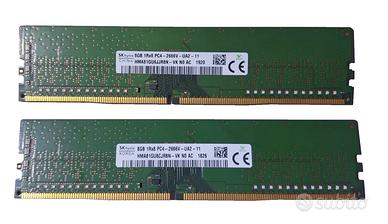 RAM DDR4 16Gb (2x8Gb) UDIMM 2666Mhz marca SK Hynix