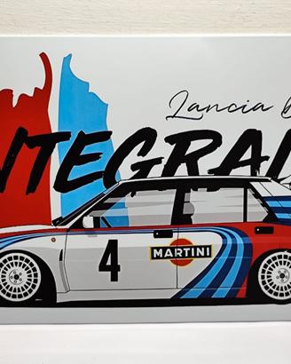 Poster in metallo Lancia Delta Integrale 20x30cm