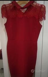 Vestito rosso con pizzo taglia 44 artigli