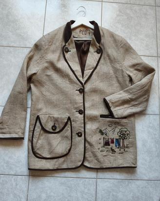 Blazer vintage CF Country 100% lino TgXL/XXL