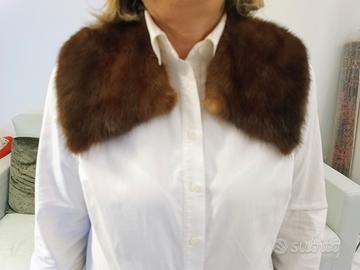 Splendido Collo Pelliccia di Vero Visone Naturale