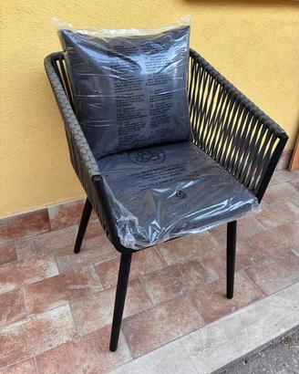 Sedia Poltrona da Giardino con Cuscini - Nuova