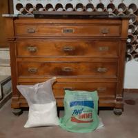 Mobile vintage comò con specchio e piano in marmo