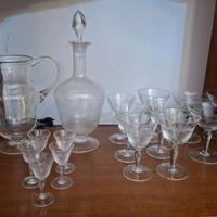 SET BICCHIERI CARAFFE BROCCHE IN CRISTALLO E VETRO