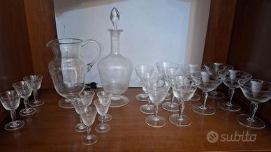 SET BICCHIERI CARAFFE BROCCHE IN CRISTALLO E VETRO
