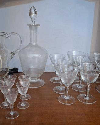 SET BICCHIERI CARAFFE BROCCHE IN CRISTALLO E VETRO