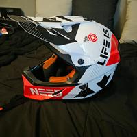 Casco cross LS2 MX437 FAST BLOCK Bianco Rosso