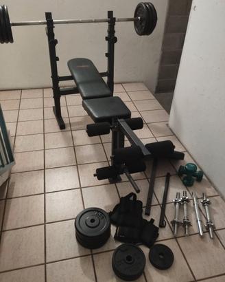 Set Palestra - Panca Fassi Multif+105kg+acc