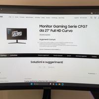 Monitor gaming Samsung CFG73 QLED 144hz FullHD