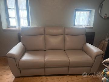 Divano in pelle 3 posti con relax