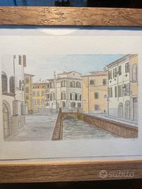 Quadro Lucca acquerello dipinto
