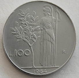 Moneta Cento lire anno 1964