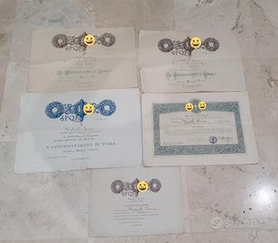 5 diplomi/premi scolastici del ventennio 