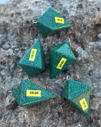 Piombi da pesca plastificati Doppia piramide 5x120