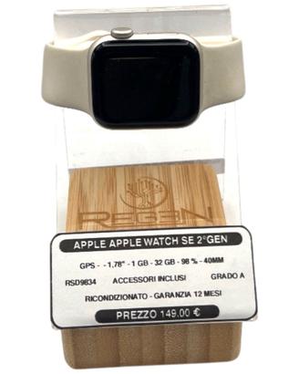 Apple Watch SE 2Gen 40mm GR. A Garanzia 12 Mesi
