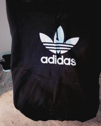Adidas felpa uomo nero con fiore 