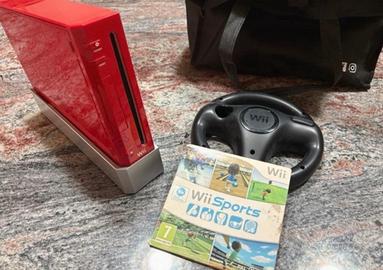 Console Nintendo Wii rossa + videogioco + volante