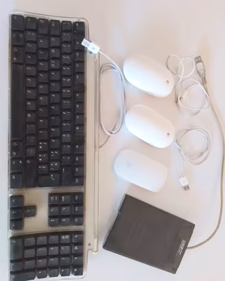 APPLE Stock tastiera mouse e lettore floppy disk.