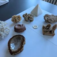 Rose del deserto, piramide selenite,agata, fossili