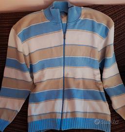 Cardigan CENTRO TREND con zip righe tri-color XXL