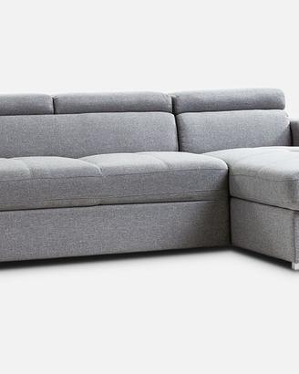Divano letto angolare con penisola contenitore