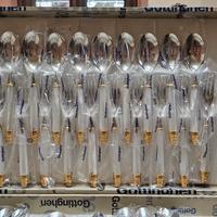 set di posate in acciaio inox e oro zecchino 24 k