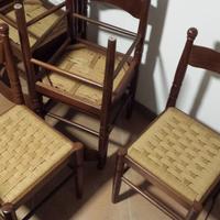 8 sedie (6 con seduta in paglia + 2 con cuscino)