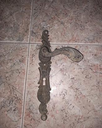 Maniglia porta vintag ottone barocco antico placca