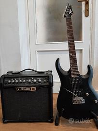 Chitarra elettrica e amplificatore come nuovi