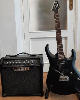 Chitarra elettrica e amplificatore come nuovi