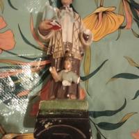 Statuetta in gesso antica di Sant' Antonio con Bam