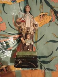 Statuetta in gesso antica di Sant' Antonio con Bam