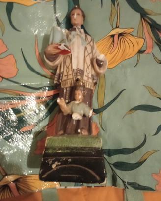 Statuetta in gesso antica di Sant' Antonio con Bam