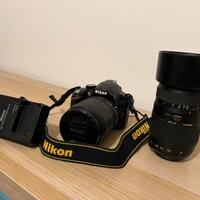 Nikon D3200 con 2 obiettivi.